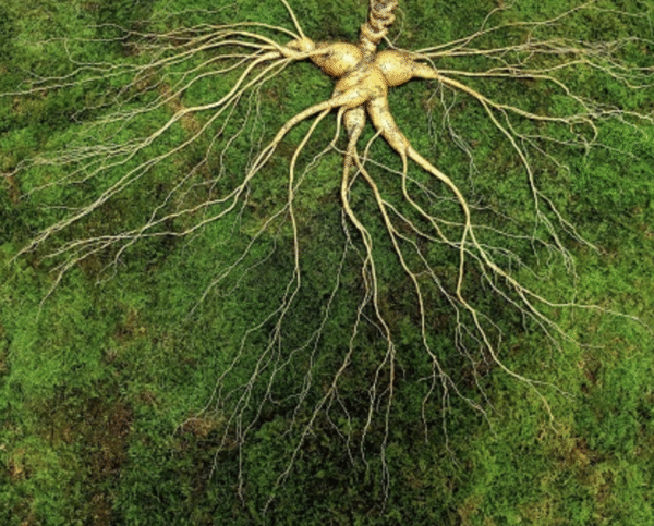 Massive 415g wild ginseng root discovered in South Korea, shaped like the character Taein