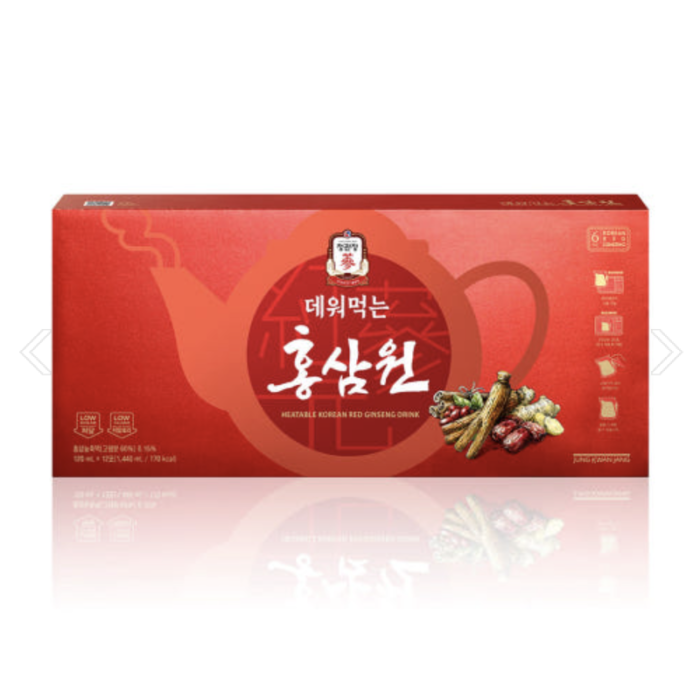CheongKwanJang Heatable HongSamWon red ginseng drink 120ml 12 packets - Image 3