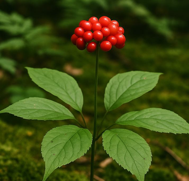 Black ginseng roots on dark elegant background