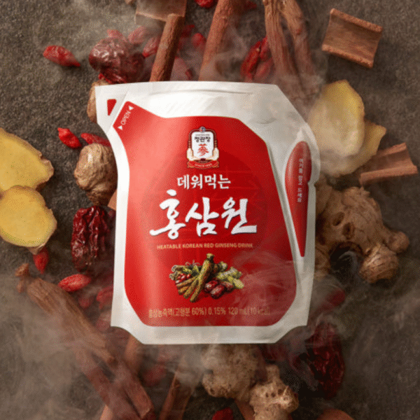 CheongKwanJang HongSamWon Heatable Korean Red Ginseng Drink (120ml × 12 Pouches) - Image 8