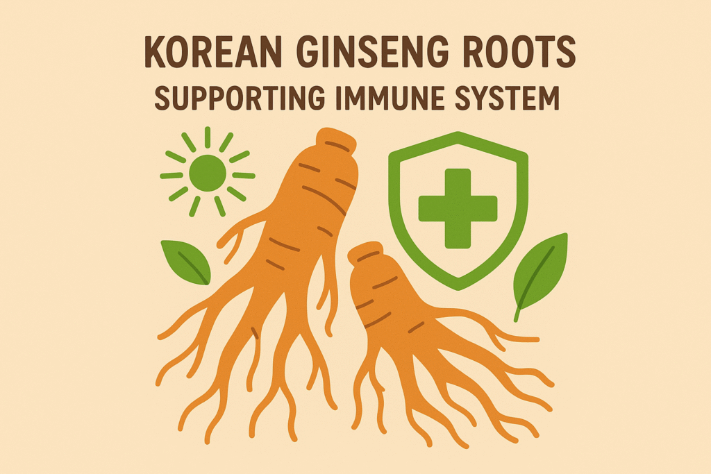 Korean ginseng roots supporting immune system and vitality