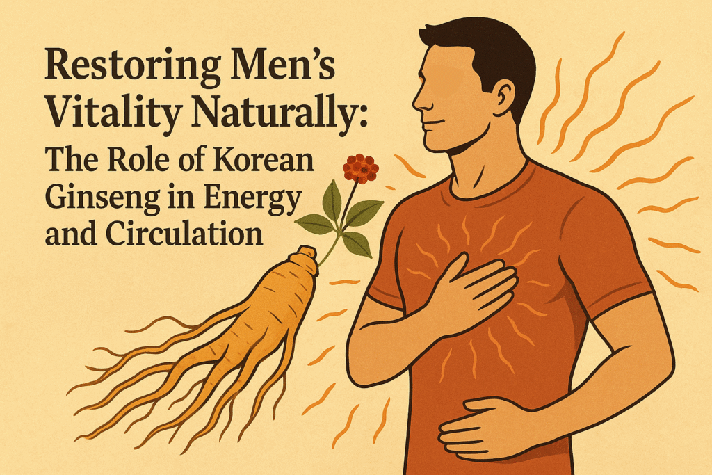 Korean Ginseng root supporting men’s vitality and energy