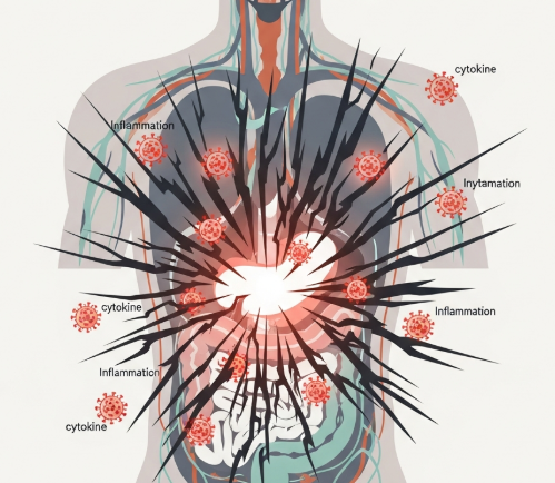 illustration of emotional inflammation affecting the body