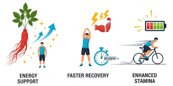 Korean Red Ginseng benefits for athletic performance and recovery