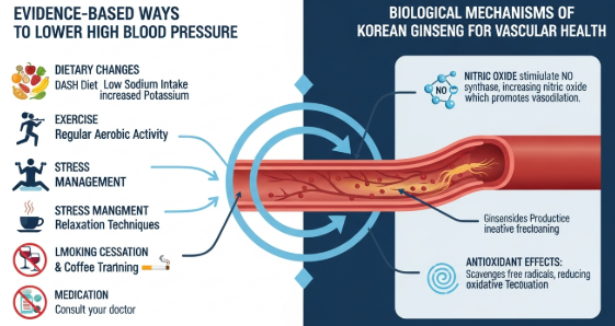 Scientific methods to lower high blood pressure and the cardiovascular benefits of Korean ginseng