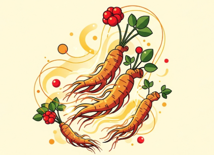 Korean ginseng roots illustrating natural energy and fatigue support.