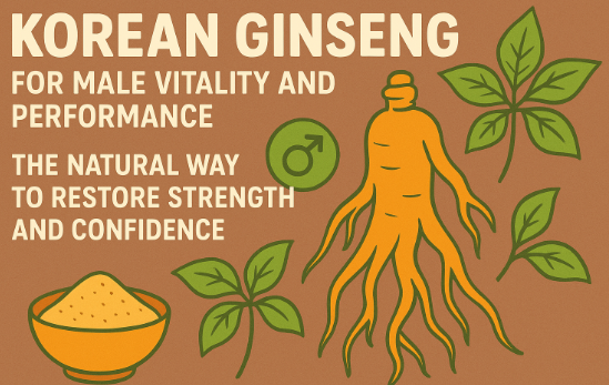Korean Ginseng enhancing male vitality and energy