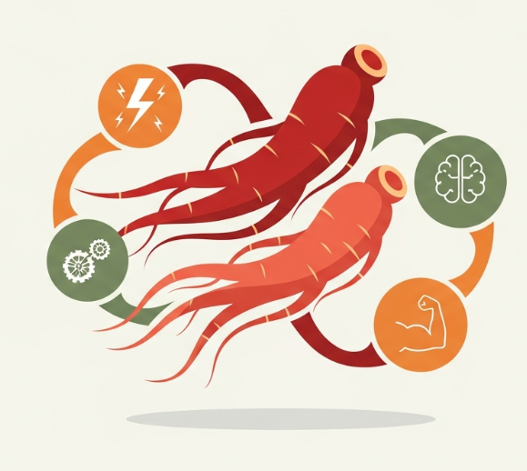 Korean ginseng root and capsules for vitality and stamina