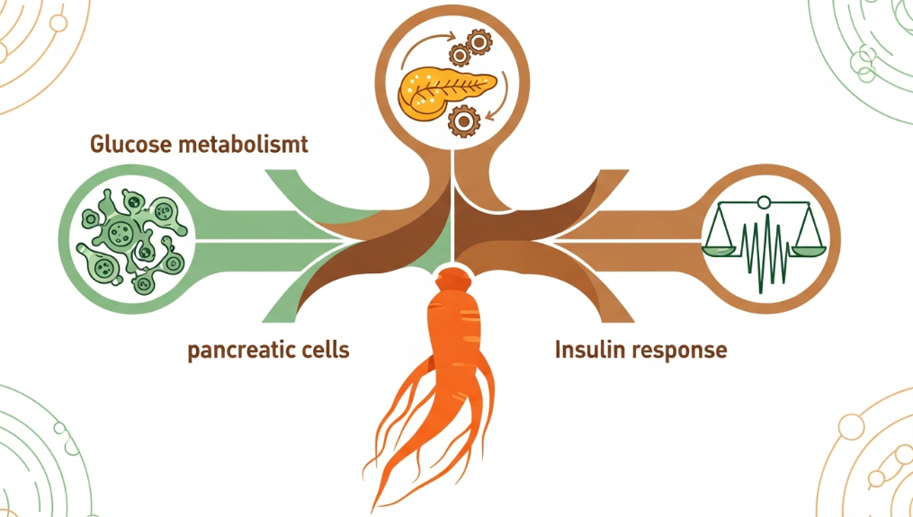 Korean red ginseng root and capsules supporting blood sugar balance