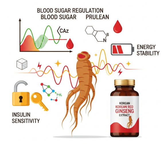 Korean Red Ginseng supporting healthy blood sugar and metabolic balance