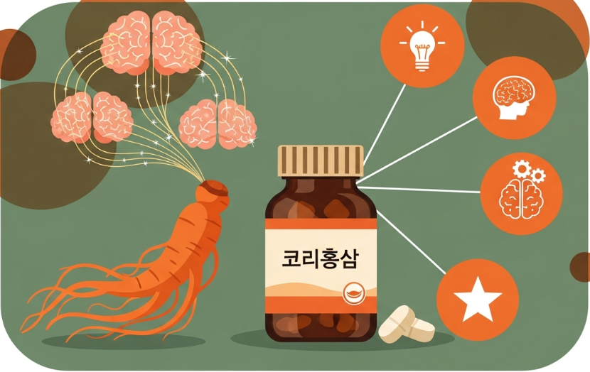 Korean Red Ginseng root and extract supporting brain health, memory, and focus