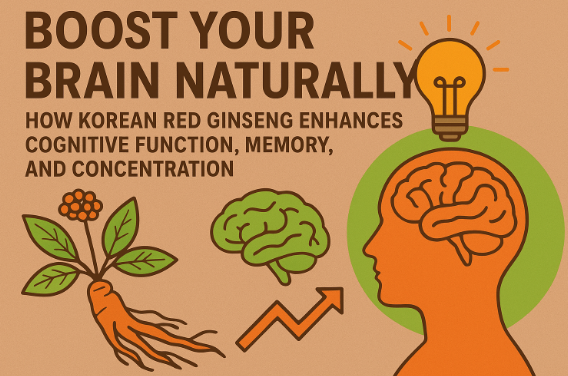 Korean Red Ginseng roots and extract symbolizing improved memory and cognitive function