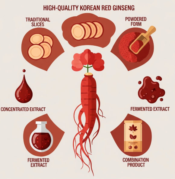 Various Korean Red Ginseng extract forms for optimal wellness