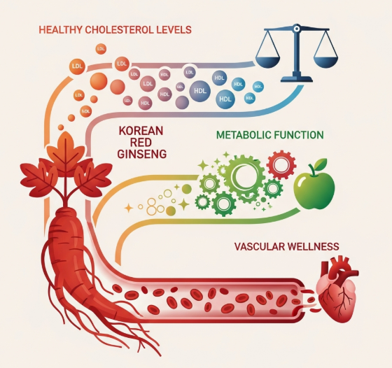 Korean red ginseng benefits for cholesterol and cardiovascular health
