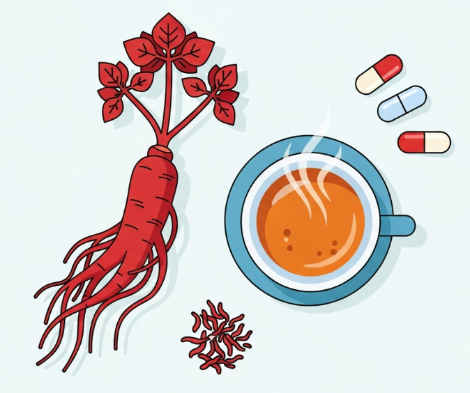 Korean Red Ginseng roots and extract promoting healthy heart and blood circulation