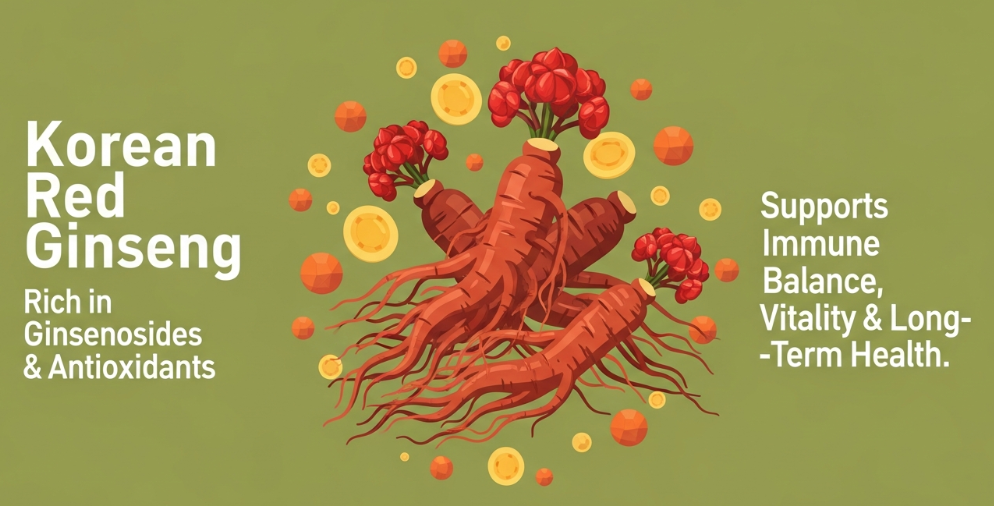 Korean Red Ginseng supplement supporting immune health and vitality
