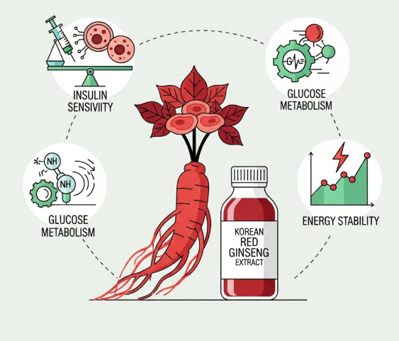 Korean Red Ginseng supporting healthy insulin sensitivity and metabolic balance