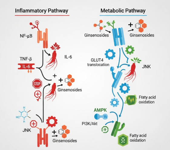 Korean red ginseng for metabolic inflammation and insulin resistance support