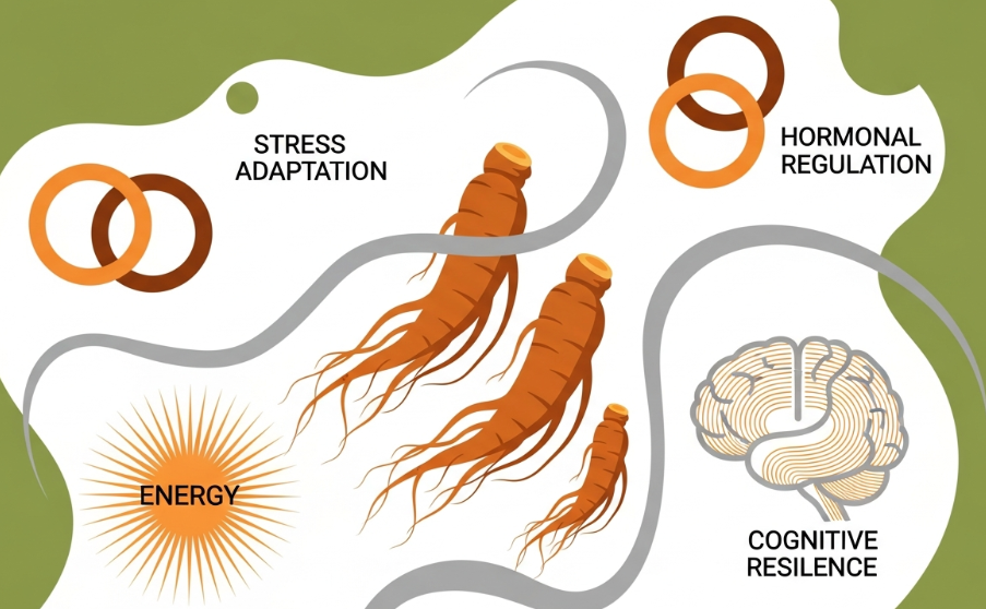 Korean Red Ginseng supporting stress management and hormonal balance