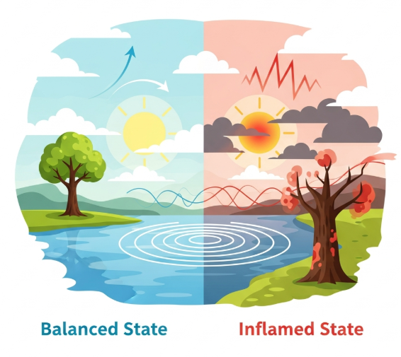 Calm woman illustrating the effects of micro-inflammation on mood, skin, and energy