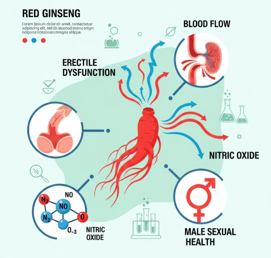 Korean red ginseng for erectile dysfunction support and male vitality