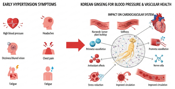 Scientific overview of early signs of hypertension and Korean ginseng benefits