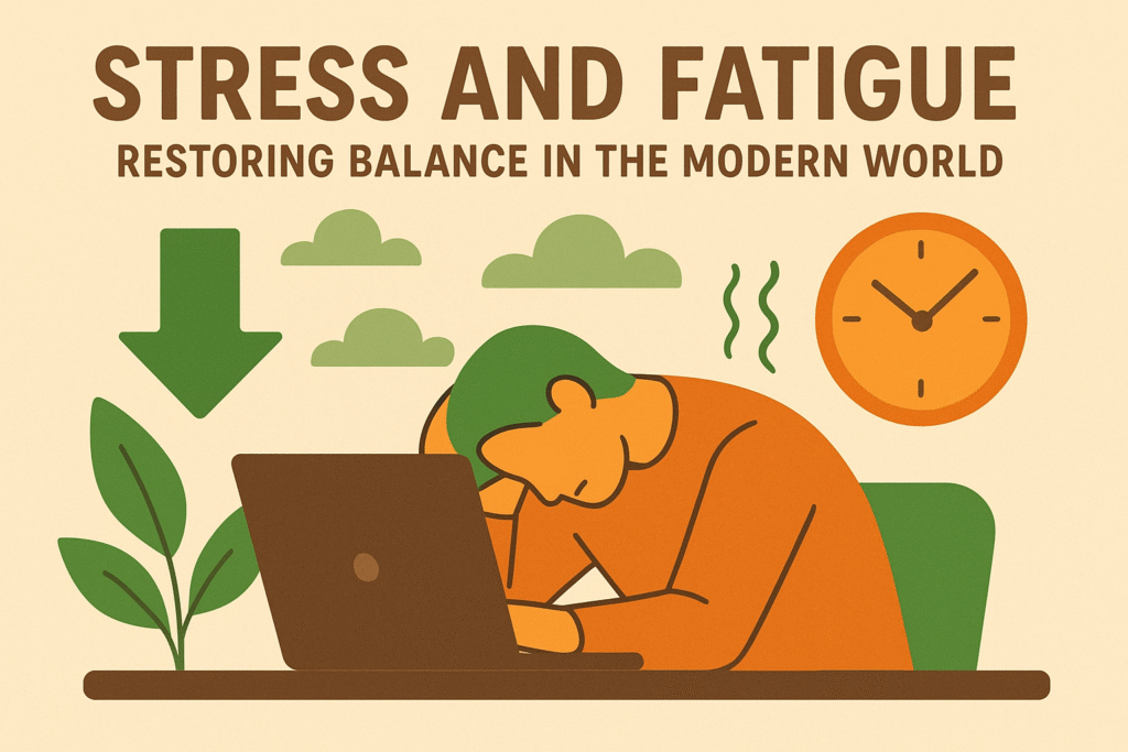 illustration of stress relief and fatigue recovery through mindfulness and rest