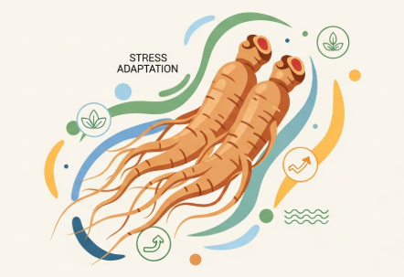 Korean ginseng root supporting stress and fatigue recovery