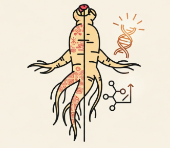 Korean ginseng root used for natural energy support