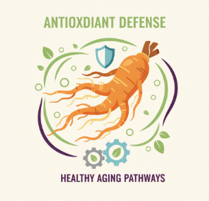 Korean ginseng root supporting healthy aging processes