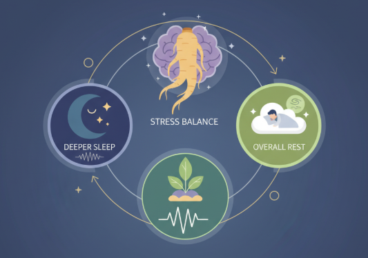 Korean ginseng root supporting natural sleep quality balance