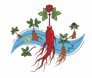 Korean red ginseng root supporting healthy sleep balance