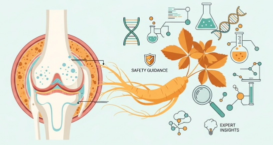 Ginseng root supporting healthy joints and inflammation balance