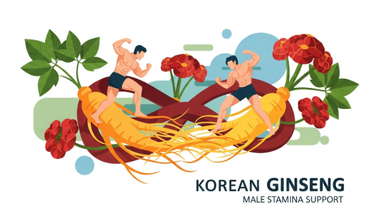 Korean ginseng supporting male stamina and energy naturally