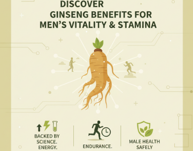 Korean ginseng supporting men’s vitality and physical stamina