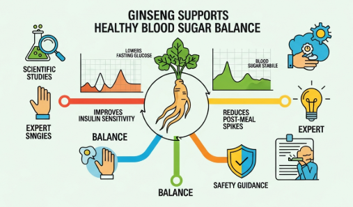 Ginseng root supporting natural blood sugar regulation