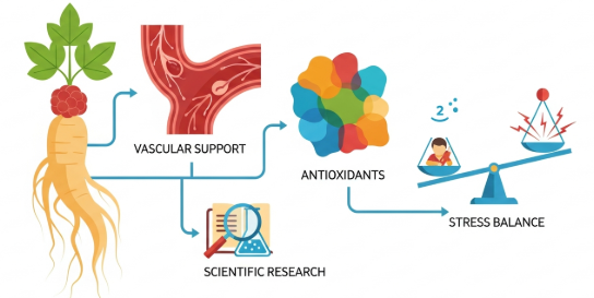 ginseng root supporting healthy blood pressure balance