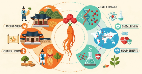 Korean ginseng history museum display old roots and traditional medicine artifacts