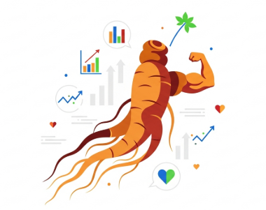 Korean ginseng root illustrating benefits related to male performance support