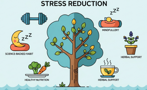 Person practicing meditation to reduce stress naturaly