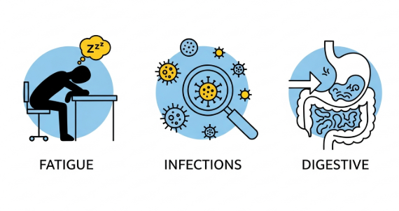 common indicators related to immune weakness in adults