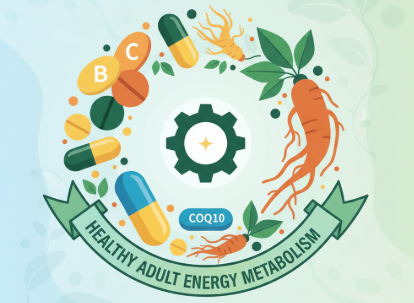 essential nutrients and herbal ingredients supporting adult energy levels