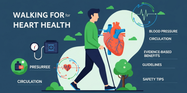 Daily walking routine supporting cardiovascular wellness
