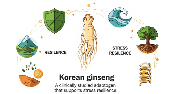 Korean ginseng as adaptogenic support for managing stress naturally