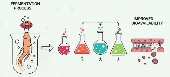 enhanced absorption of fermented Korean ginseng compounds