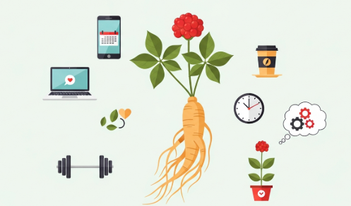 Korean ginseng root supporting energy and focus for an active daily routine