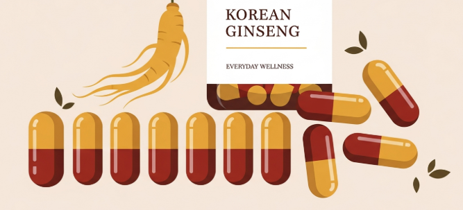 Korean ginseng capsules supporting daily wellness and balance