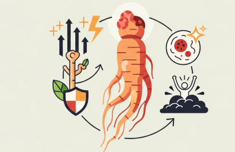 Korean ginseng root supporting energy in cancer fatigue recovery