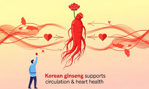 Korean ginseng root supporting cardiovascular wellness