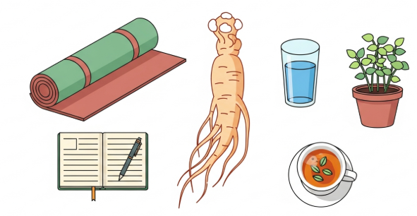 Korean ginseng root supporting everyday wellness habits